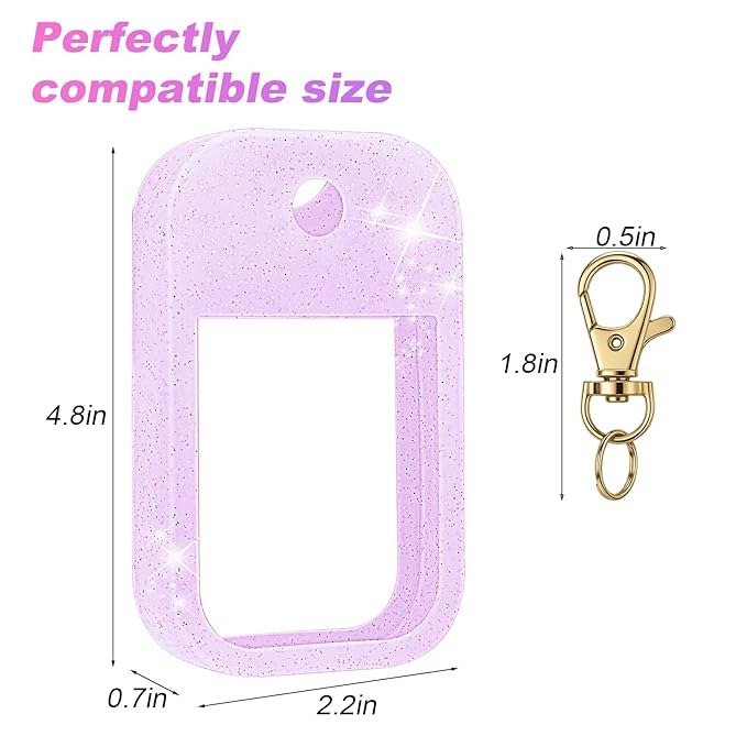 AIERSA 2Pcs Hand Sanitizer Spray Case Compatible with Touchland,Rabbit Ears Design Silicone Hand Sanitizer Case Holder with Keychain for Touch Land Mist Case 1FL. OZ（Blue+Purple