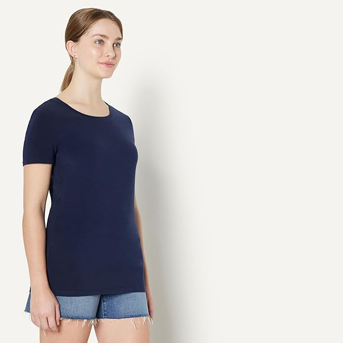 Amazon Essentials Women's Regular-Fit Short-Sleeve T-Shirt (Crewneck and V-Neck Options), Multipacks