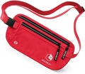 VENTURE 4TH Money Belt for Travel – Hidden Under-Clothes RFID Blocking Passport Holder & Slim Travel Wallet Pouch for Men & Women to Protect Cash, Cards & Documents (Red)