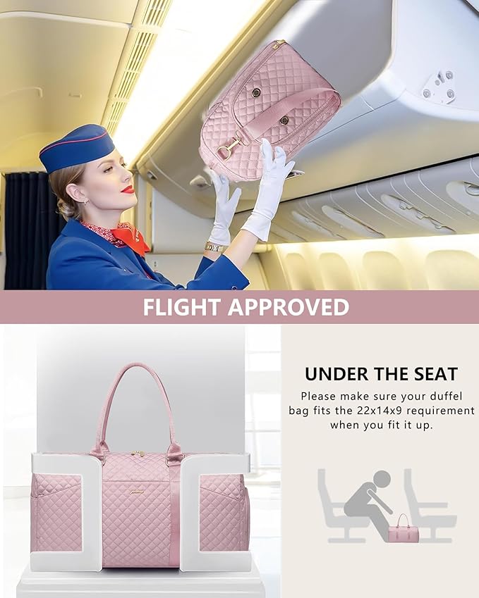 Women Weekender Travel Duffle Bag: Travel Duffel Overnight Bags with Shoe Compartment Large Carry on Tote with Toiletry Bag Weekend Traveling Yoga Gym Hospital Bag for Women with Wet Pocket 3 PCS Set
