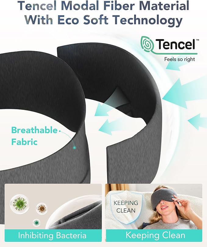 Sleep Mask,Eye Mask Wrap-Around Design, Light Shading, Breathable Fabric, Adjustable, Lightweight, Sturdy Stitching…