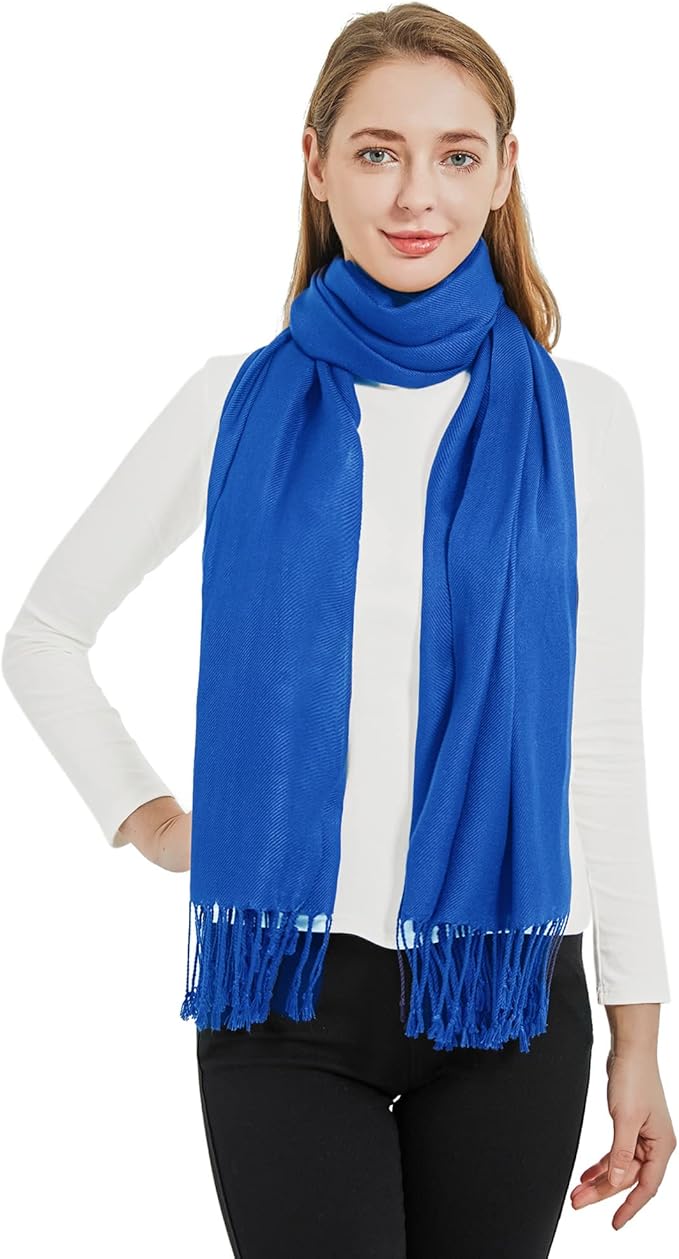 Soft Silky Pashmina Shawl Wraps Solid Colors Scarf for Wedding Evening Dresses