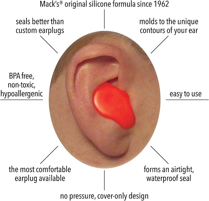Mack's Soft Moldable Silicone Putty Ear Plugs – Kids Size, 15 Pair – Comfortable Small Earplugs for Swimming, Bathing, Travel, Loud Events and Flying | Made in USA