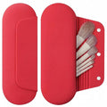 AGIKET Silicone Makeup Brush Holder Travel Cosmetic Bag：Soft Portable Cosmetic Face Brushes Holder with Upgrade Anti-Fall Out Magnetic Closure, Large Travel Makeup Brush Case - Carmine