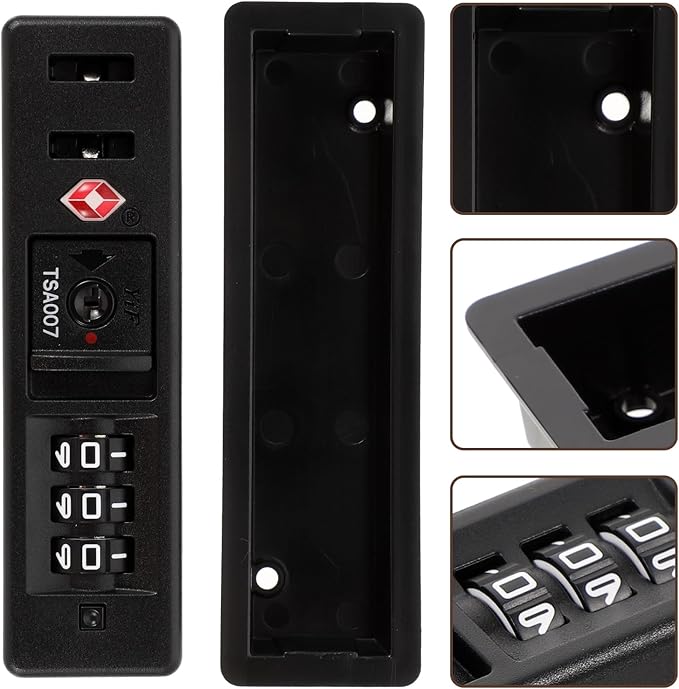 iplusmile Portable TSA Customs Code Lock - 3 Digits Self-Setting Combination Zipper Security Lock for Travel Luggage Essentials - Flush Mount for ABS/PC Hard Case