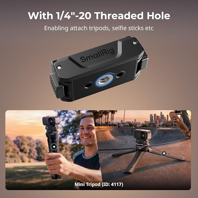 SmallRig Action 6 / Nano Magnetic Quick-Release Adapter Mount for DJI Osmo Action 6 / Osmo Nano, 2 PCS with 1/4"-20 Threaded Hole for Tripod/Selfie Stick