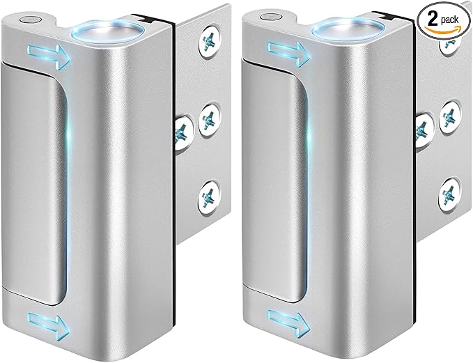 Door Lock for Kids Safety - Home Security Door Reinforcement Lock for Front Door Bedrooms Withstand 800 lbs Top Metal Flip Child Proof Door Lock Latch Night Door Guardian for Inward Swinging Doors