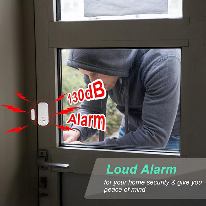 WSDCAM 130dB Loud Door Alarm Adjustable Volume, 5 Feature Modes Door Alarms for Kids Safety Home Security Pool Safety Alzheimers Door Window Open Sensor Wireless Door Alarm with Remote