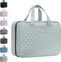 Everfun Hanging Toiletry Bag for Travel, 12x9x4.5 inch Large Capacity Cosmetic Organizer with Leakproof Wet/Dry Compartment, Waterproof Dopp Kit Toiletries Bag for Women Mint Green
