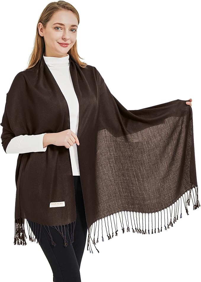 Soft Silky Pashmina Shawl Wraps Solid Colors Scarf for Wedding Evening Dresses