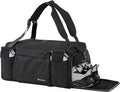 Gym Bag for Men with 2 Upgraded Bottle Holders Convertible Duffle Bag and Gym Backpack Waterproof Sports Bags with Shoes Compartment and Wet Pocket - Black