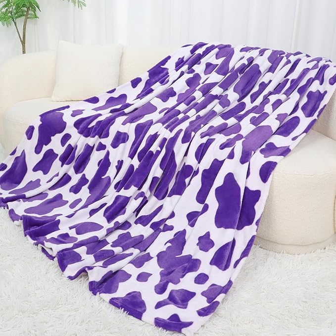 SEEGU Twin Size Blankets for Bed Couch, Large Lightweight Purple Fleece Throws for Women, Warm Plush Cozy Bedding for Bedroom Decor 60"x 80"