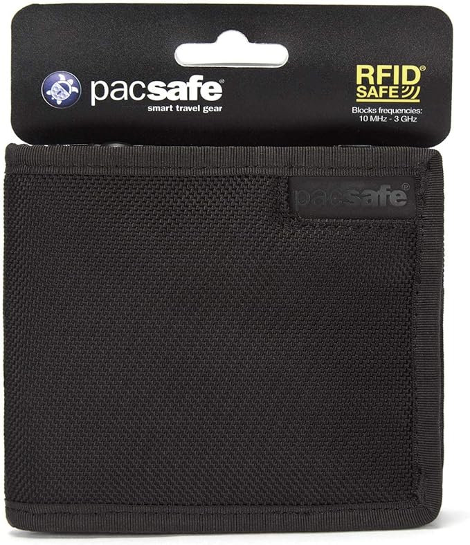 Pacsafe Rfidsafe Z100 Rfid Blocking Bi-fold Black Travel Wallet, Black