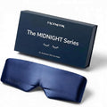 Silk Sleep Mask for Side Sleepers, Face-Hugging Padded Eye Cover, Eye Mask for Sleeping Women Men, 100% 22 Momme Pure Mulberry Silk, Soft Light Blocking Mask for Travel, Naps & Shift Workers (Blue)