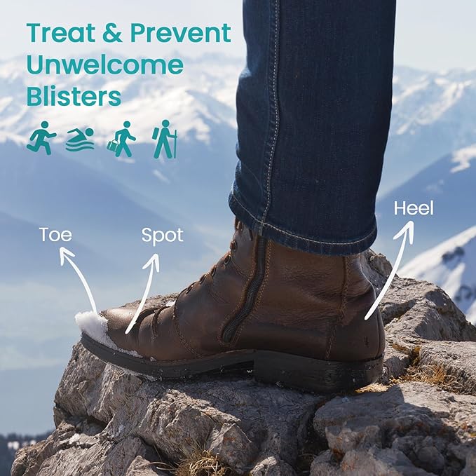 Promifun Blister Bandages Blister Pads - 28 ct Blister Cushions - Water Resistant Hydrocolloid Bandage for Foot, Toe, Heel - Gel Blister Bandages for Prevention & Recovery, Toe Pack