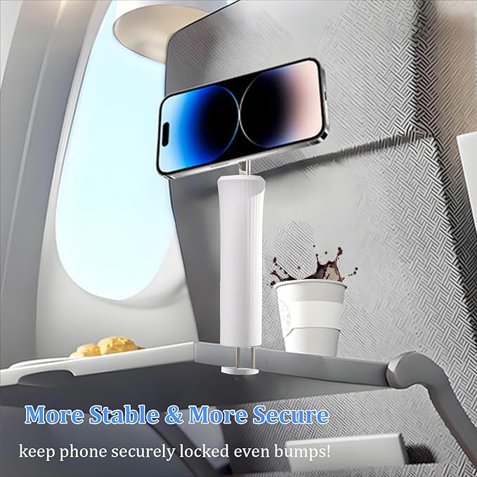 CLQ Magnetic Airplane Phone Holder Mount, for Magsafe Airplane Travel Essentials Accessories, 360° Rotating Adjustable Length Handsfree Phone Stand for iPhone/Pro/Max/Magsafe Case/Smartphones