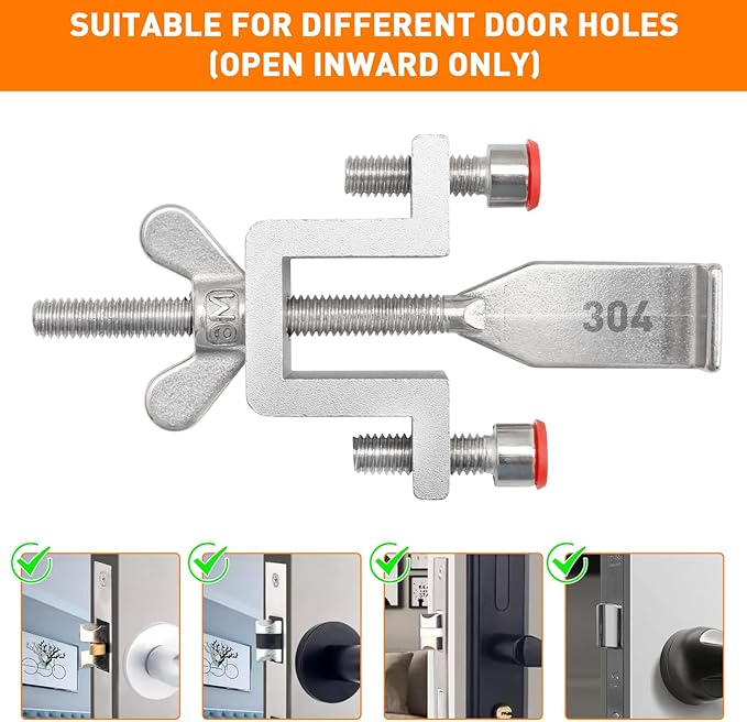 HOWDIA Portable Door Lock Dual Nut Adjustment, Thickened Body Hotel Door Locks for Travelers Security, Home Door Safety Locks from Inside for Additional Privacy