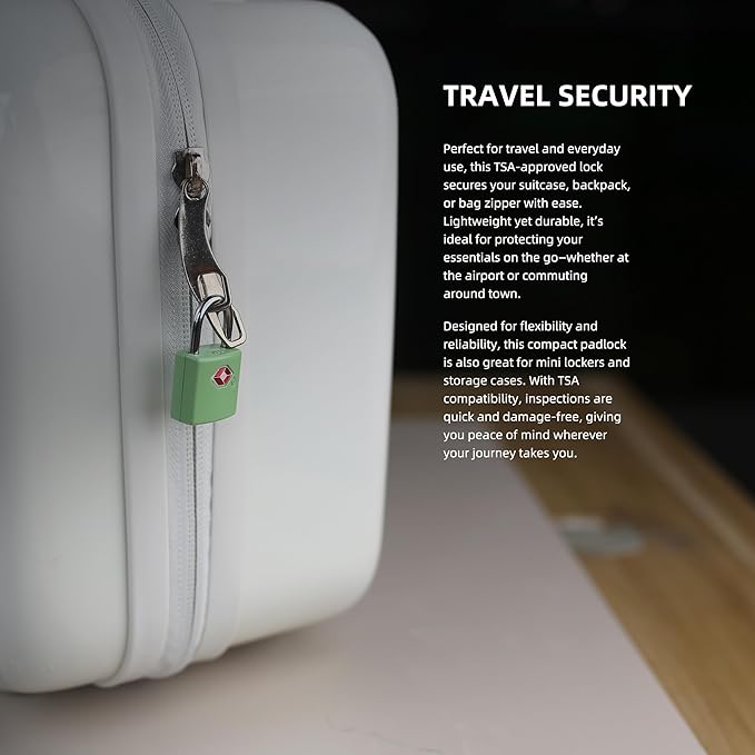 TSA Locks for Luggage, Luggage Locks TSA Approved 4 Pack for International Travel Essentials, Small Padlock with Key, Mini Padlock for Bag, Suitcase, Backpack, Purse Zipper, Case, Drawer