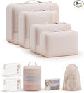 11 Set / 9 Set Packing Cubes for Travel,Gifts for Women Mom Kids,TSA Approved Bags for Makeup, Cosmetic, Toiletry, Organizers for Suitcase Carry On, Cruise Essentials Airplane Accessories, Beige