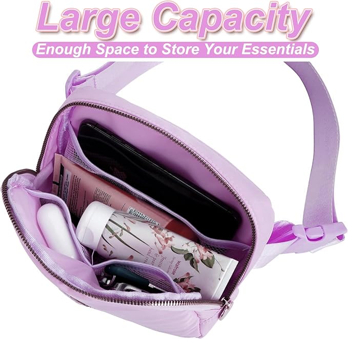 Uygafly Birthday Gifts for 6 7 8 9 10 11 12 13 Year Old Girls,Fanny Pack Belt Bag Crossbody Bags for Women Girls Kids,Fashion Waist Packs Cute Teen Trendy Stuff Travel Essentials | Lavender,R