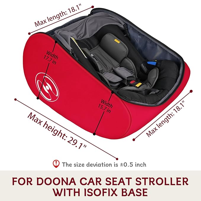 YOREPEK Padded Stroller Travel Bag for Airplane, Compatible with Doona Car Seat Stroller and More, Stroller Gate Check Bag with Lockable Zipper,Foldable Stroller Storage Bag Backpack for Baby Travel
