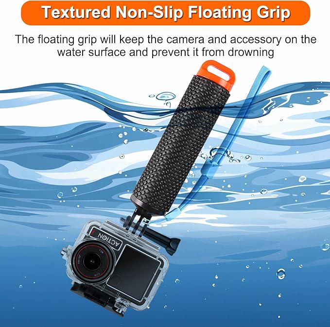 BO&DQQ Underwater Waterproof Case Compatible with DJI Osmo Action 6 Camera, 196FT/60M Dive Diving Housing Cover Shell with Camera Handle Mount Accessories Kit