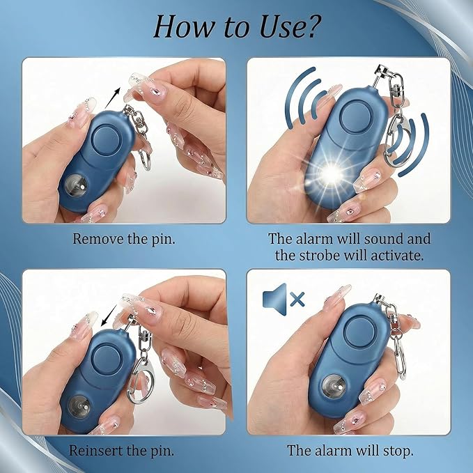 Personal Alarm for Women Keychain Alarm: Qoosea 135dB Emergency Keychain Siren with Strobe Light Loud Siren for Women Kids Students Seniors Emergency Self-Defense for Night Sports