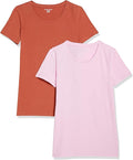 Amazon Essentials Women's Regular-Fit Short-Sleeve T-Shirt (Crewneck and V-Neck Options), Multipacks