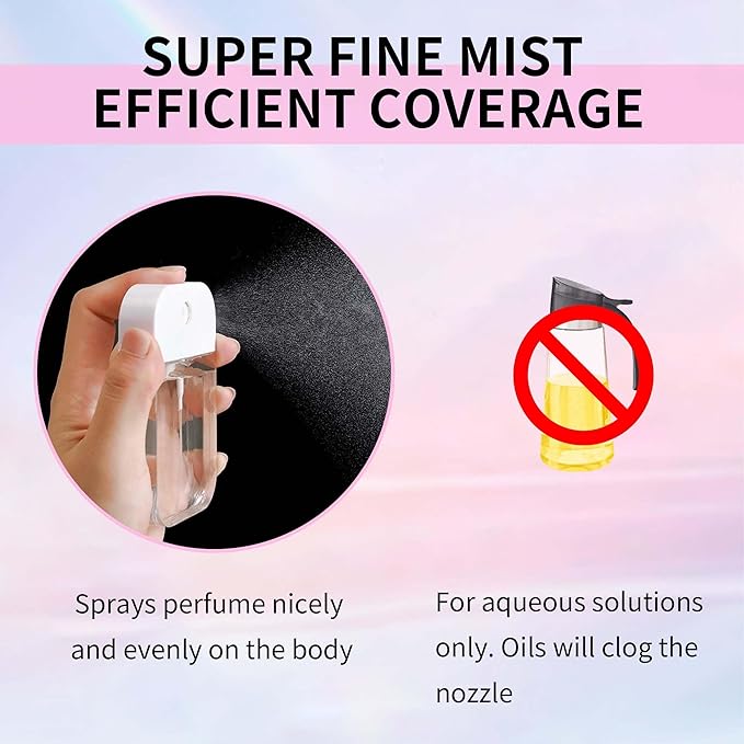 Refillable Hand Sanitizer Spray Bottle - 1oz / 50ml Leakproof Empty Spray Bottle with Silicone Case, Funnel & Clip,Portable Mini Travel Sanitizer Holder for Purse, Pocket, Gym Bag