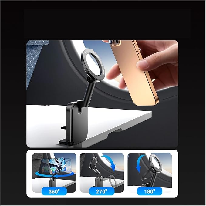 Magnetic Phone Holder - Desktop Hands-Free Detachable Mount for 17 16 - Flexible Travel Essentials for Airplane & Car