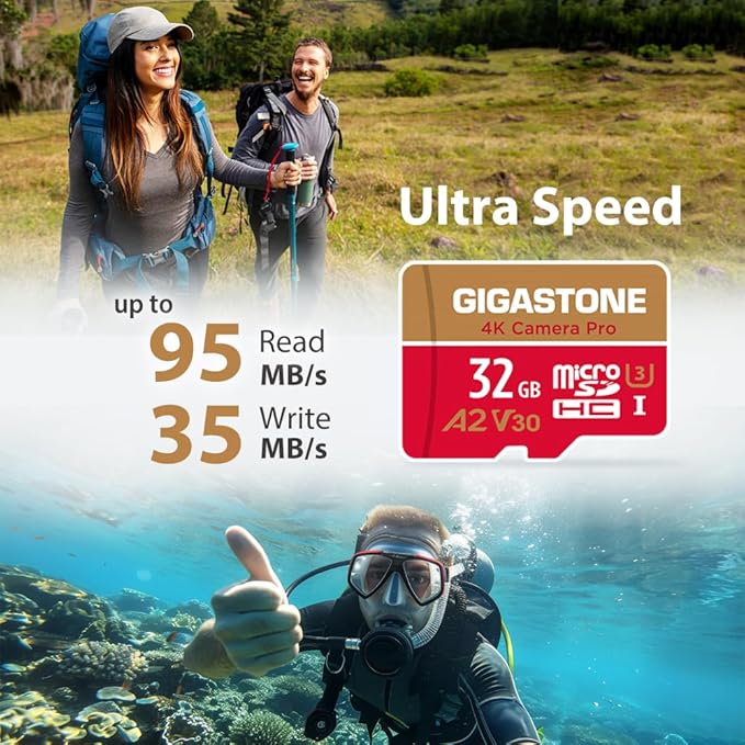 【5-Years Data Recovery】 GIGASTONE 32GB Micro SD Card 5-Pack, 4K Camera Pro, Compatible with GoPro, Wyze, Security Camera, Drone, Dash Cam, R/W up to 95/35MB/s MicroSDHC Memory Card UHS-I U3 A2 V30