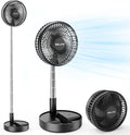 Belife X8-Lite Portable Fan, 7200mAh Battery Powered Rechargeable,USB Desk Floor Fan with Remote, Foldable Telescopic Fan for Home Bedroom Sleeping Office Camping Travel, 7.7" (Non-Oscillating, Black)