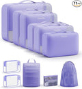 11 Set Packing Cubes for Travel, Gifts for Women Mom Kids,TSA Approved Bags for Makeup, Cosmetic, Toiletry, Suitcase Organizers for Checked Luggage, Cruise Essentials,Airplane Accessories, Lavender