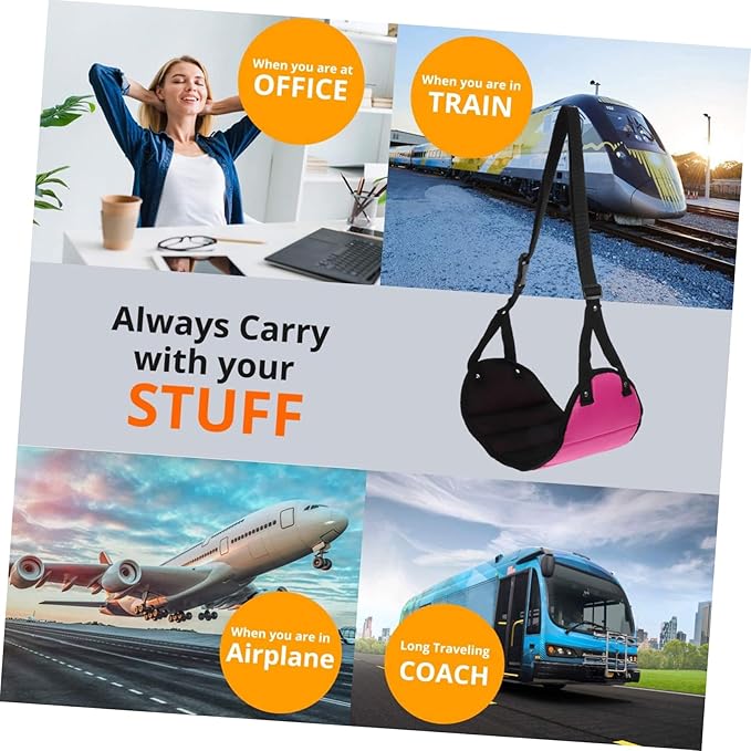 Airplane Footrest Hammock Portable Foot Support Cushion for Travel Comfortable Rest for Feet Airplane Office Home Mesh