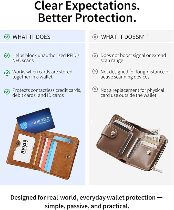 6 Pack RFID Blocking Card Entire Wallet Protection, Contactless NFC Bank Debit Credit Card Protector for Men&Women, Anti-Theft Slim Design ID Passport Card Guard Blocker, Travel Security