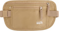 Small Unisex Money Belt For Men and Women, Slim Passport Holder RFID Blocking Travel Essentials Pouch with Adjustable Strap Small Waist Pouch for Workout Running Travelling Hiking(Beige)