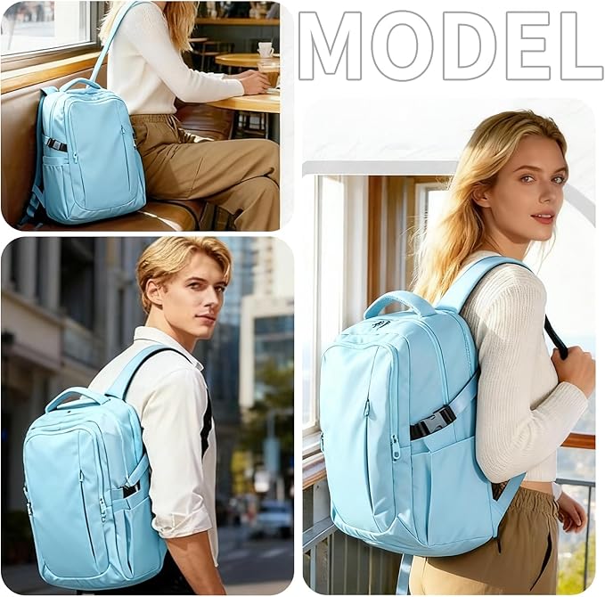 Travel Backpack for Women Men Carry on Backpack, Airline Approved Large Travel Bag Flight Approved Personal item, 15.6 Inch Laptop Backpack Casual Daypack for Weekender Business Hiking-BLUE