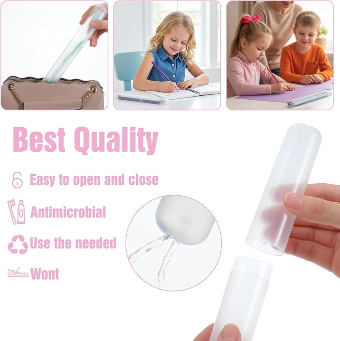 8 PCS Tooth Brush Travel Case, Clear Tooth Brush Holder for Travel, Protective Tooth Brush Case Travels Storage for Family, Business Trips and Camping