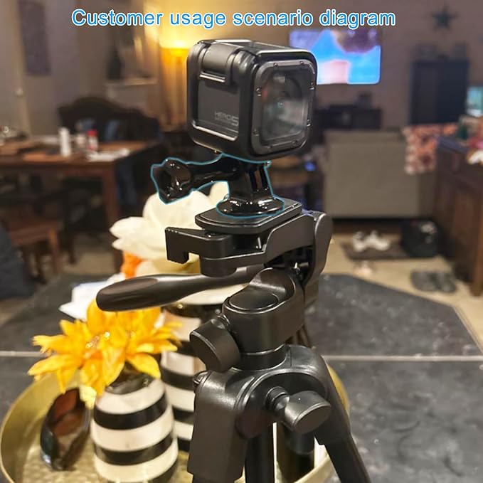 Suptig Tripod Mount Adapter for Gopro Hero 13, Hero 12, 11, 10, 9, 8, 7, 6, 5, 4, 3, 3+, Hero Session, Gopro Max, Akaso, DJI osmo Action, Inst360, Sjcam and More Action Cameras