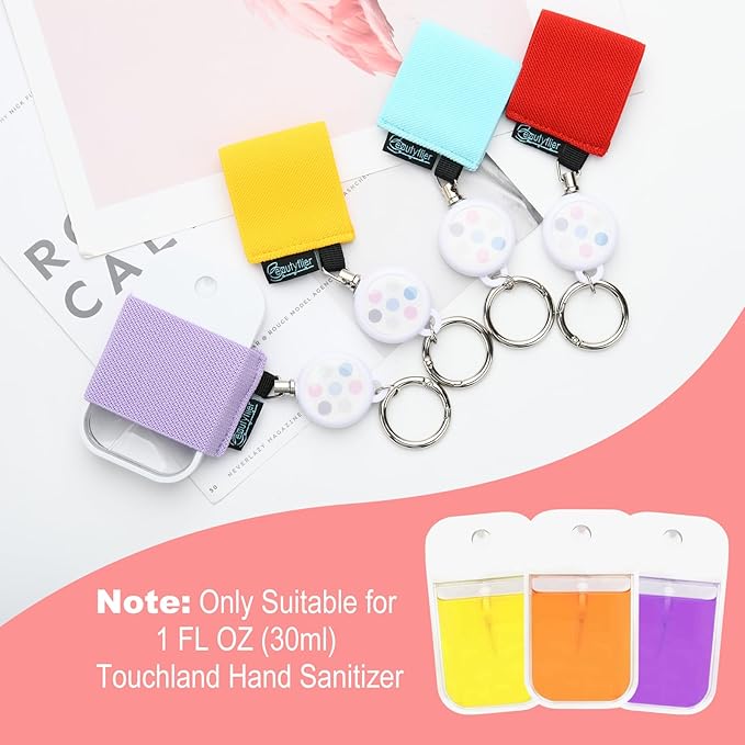 Beautyflier Pack of 4 Elastic Sleeve for Touchland Power Mist and Glow Mist 1FL OZ Hand Sanitizer Spray