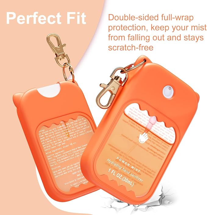 Hand Sanitizer Spray Case for Touchland Silicone Touchland Case Keychain Cute Hand Sanitizer Holder Keychain Compatible with Touch land Power Mist Gentle/Glow Mist
