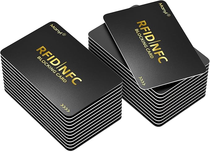 RFID Blocking Card for Wallets, Contactless NFC Credit Card ID Protection Safe Bank Cards Passport Entire Wallet Purse Shield Protector Blocker Guard Pack of 24