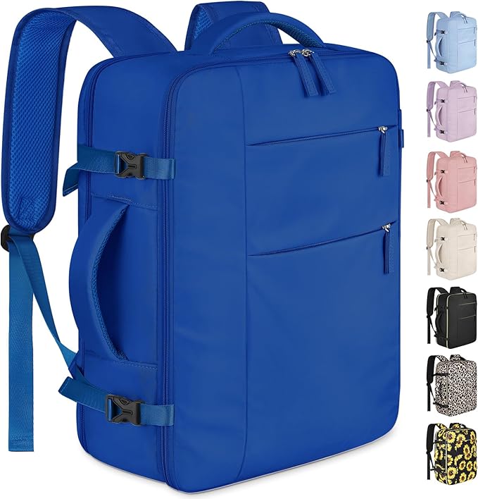 Capolo Travel Backpack for Women Men Waterproof Laptop Backpack Airlines Approved Personal Item Backpack Bag Computer Bookbag for Business, Work, Traveling Fits 15.6 Inch Laptop(Royal Blue)