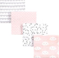 Hudson Baby Unisex Baby Cotton Flannel Receiving Blankets, Pink Clouds, One Size