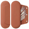 AGIKET Silicone Makeup Brush Holder Travel Cosmetic Bag：Soft Portable Cosmetic Face Brushes Holder with Upgrade Anti-Fall Out Magnetic Closure, Large Travel Makeup Brush Case - Brown