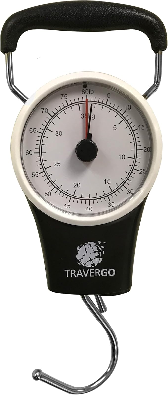 Go Green Power TR1300BK Travergo Analog Scale with Hook, Black (TR1300BK)