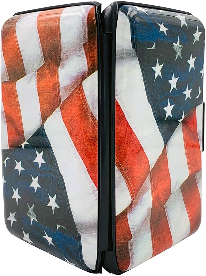 BFL RFID Credit Card Holder for Women or Men, Theft Proof Credit Card Holder, Slim Design Fits in Pocket (Flag)