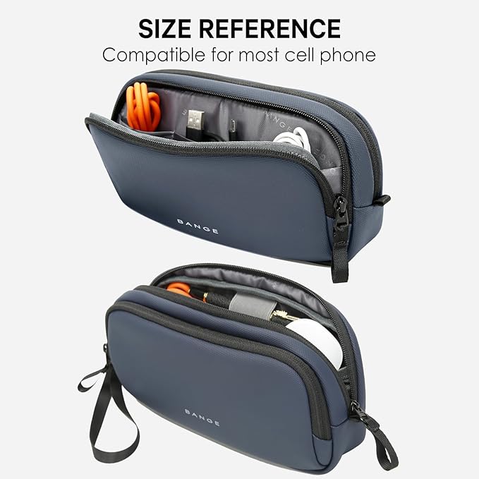 BANGE Travel Organizer Case, Water Resistant Electronics Travel Bag Organizer for Cable,Easy to store backpacks (Blue)