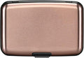 ELFISH RFID Blocking Credit Card Protector Aluminum ID Case Hard Shell Business Card Holders Metal Wallet for Men or Women（Champagne Gold