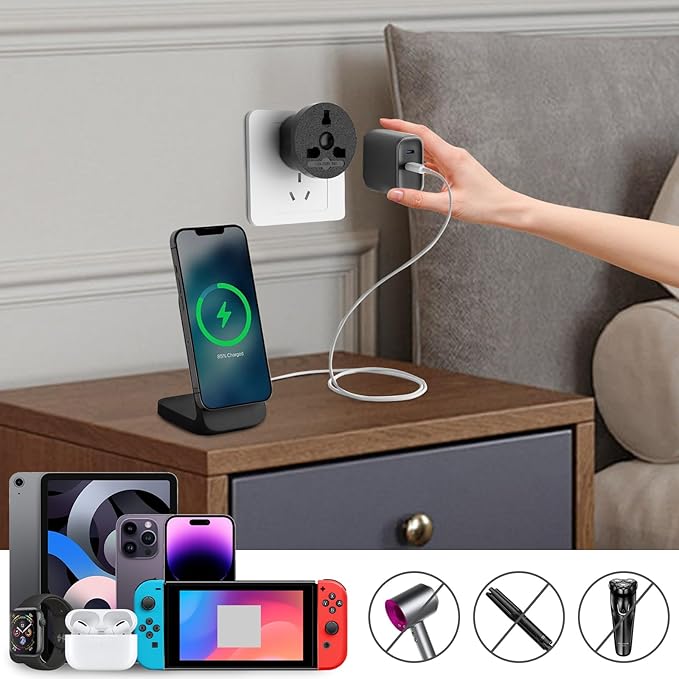 EFISH 3-in-1 Travel Power Converters,International Plug Adapter,Worldwide Universal Power Adapter, All in One Travel Plug Adapter,Perfect for European US, EU, UK, AU 160 Countries,Black